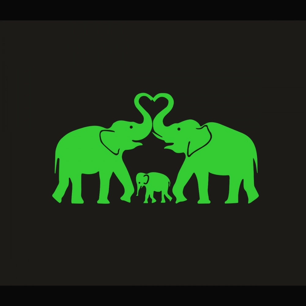 Generic Green Decorative Elephant Radium Wall Sticker Main image