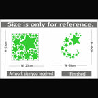 Generic Green Galaxy Of Stars With Moon Radium Wall Sticker