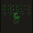 Generic Green Galaxy Of Stars With Moon Radium Wall Sticker