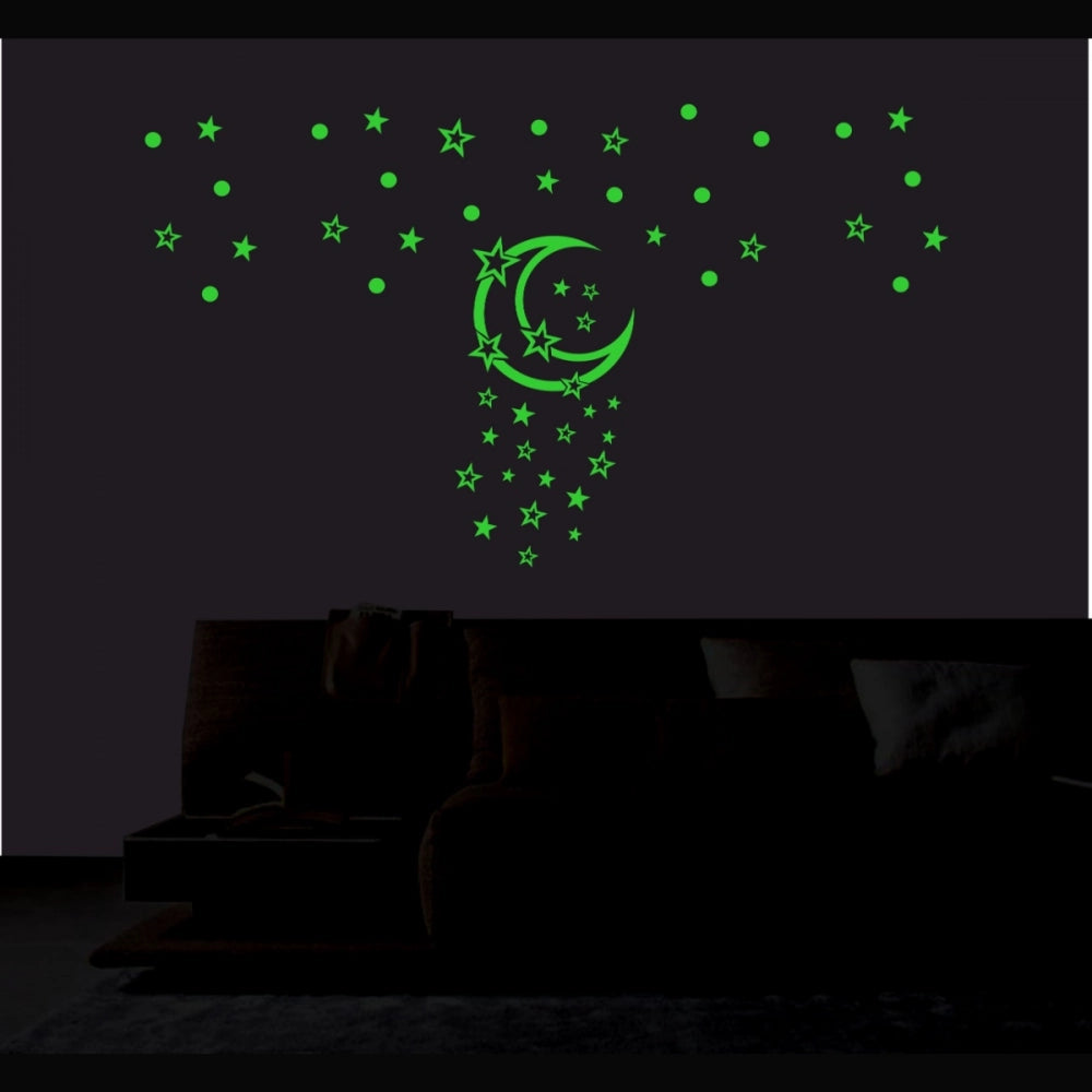 Generic Green Galaxy Of Stars With Moon Radium Wall Sticker Main image