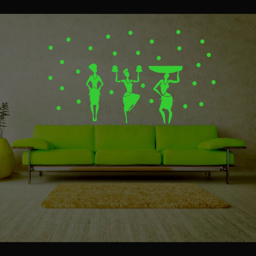 Generic Green Dancing Lady Radium Wall Sticker Secondary image