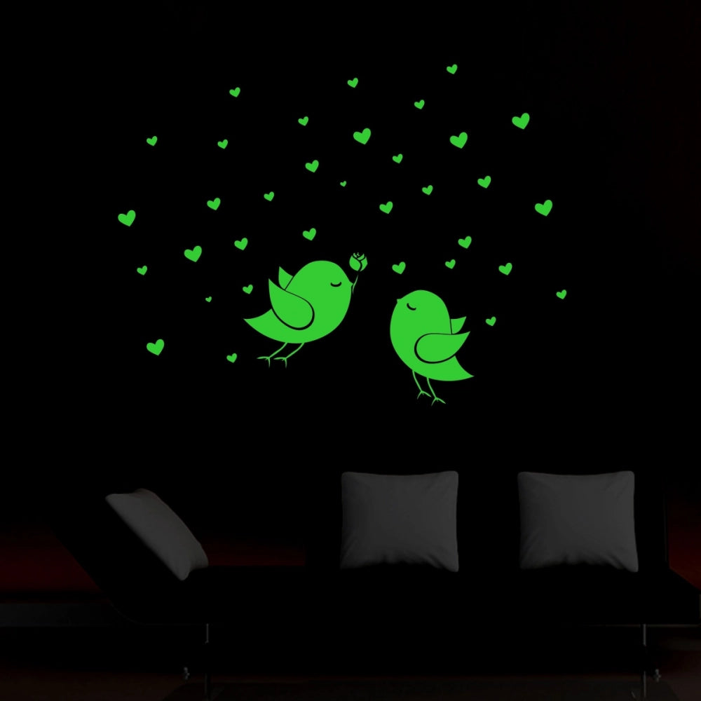 Generic Green Birds And Star Radium Wall Sticker Secondary image