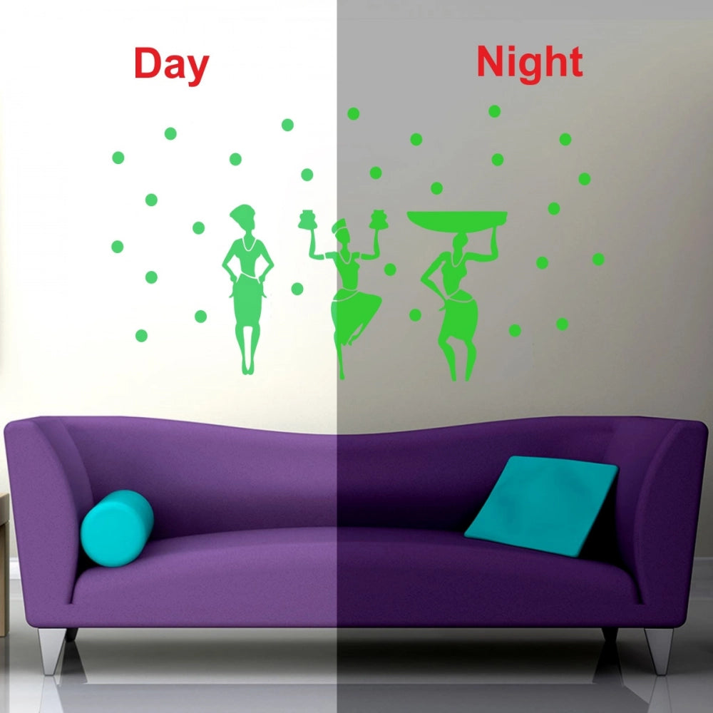 Generic Green Dancing Lady Radium Wall Sticker
