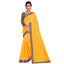 Generic Women's Chanderi Cotton Lace Border Saree With Blouse (Gold, 5-6 Mtrs)