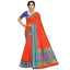 Generic Women's Kota Doria Cotton Bordered Saree With Blouse (Fanta, 5-6 Mtrs)