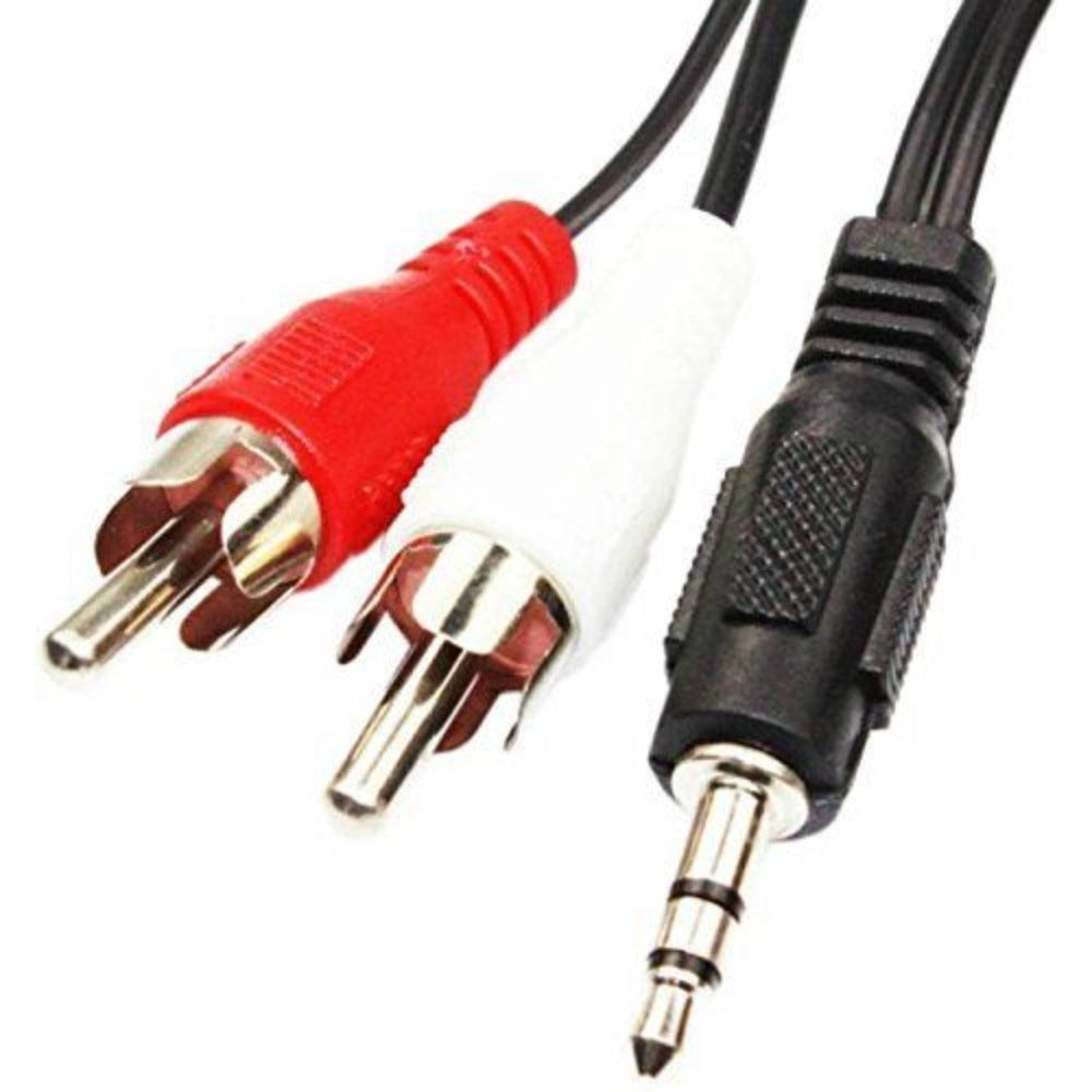 Generic 3.5mm Stereo Audio Male to 2RCA Male EP to 2RCA 3 Yards Connects Mobile and Home Theatre (Black) Secondary image