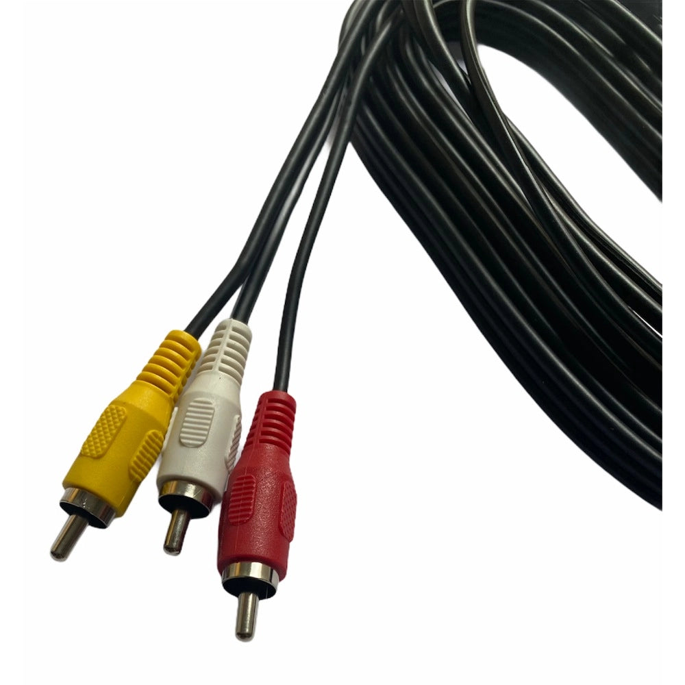 Generic 3RCA Male to 3RCA Male Audio Video Cable 3 Yards Compatible for TV, LCD, LED, DTH, DVD, VCR (Black) Secondary image