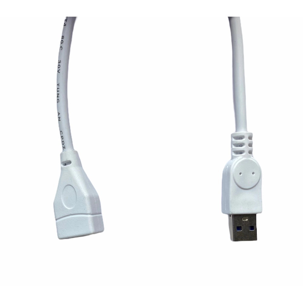 Generic USB Male to Female Extension Cable 1.5 Yards Supports LCD, LED, TV USB Ports Connects Printer, PC, External Hard Drive (White)