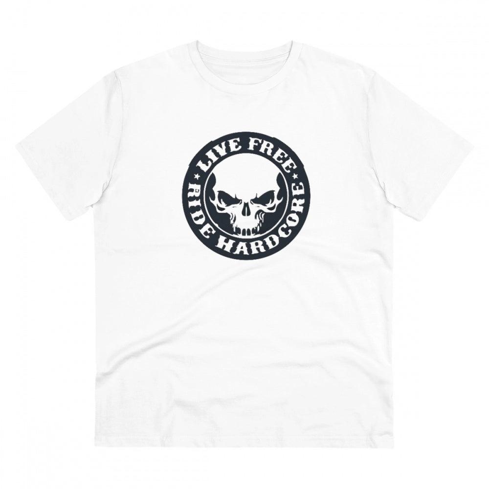 Generic Men's PC Cotton Bike Ride Design Printed T Shirt (Color: White, Thread Count: 180GSM) Main image