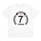 Generic Men's PC Cotton 7th Anniversary Printed T Shirt (Color: White, Thread Count: 180GSM)