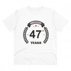 Generic Men's PC Cotton 47th Anniversary Printed T Shirt (Color: White, Thread Count: 180GSM)