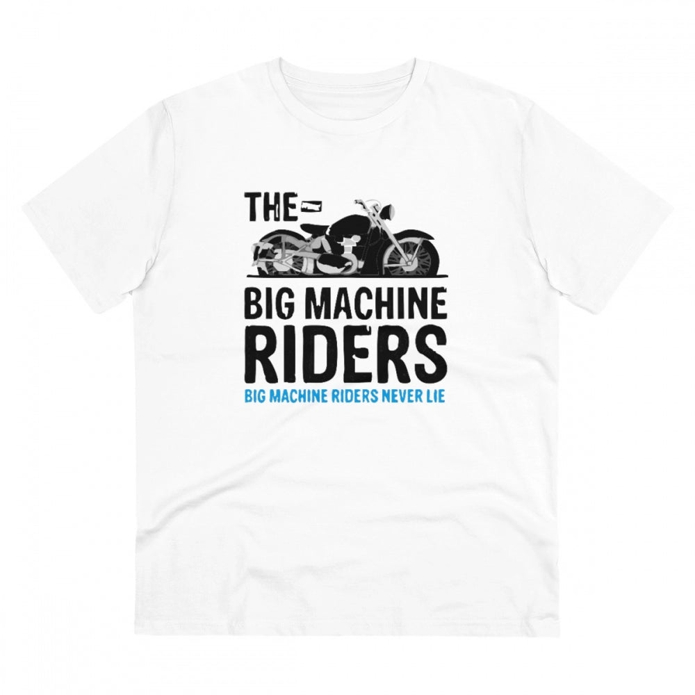 Generic Men's PC Cotton Bike Ride Design Printed T Shirt (Color: White, Thread Count: 180GSM) Main image