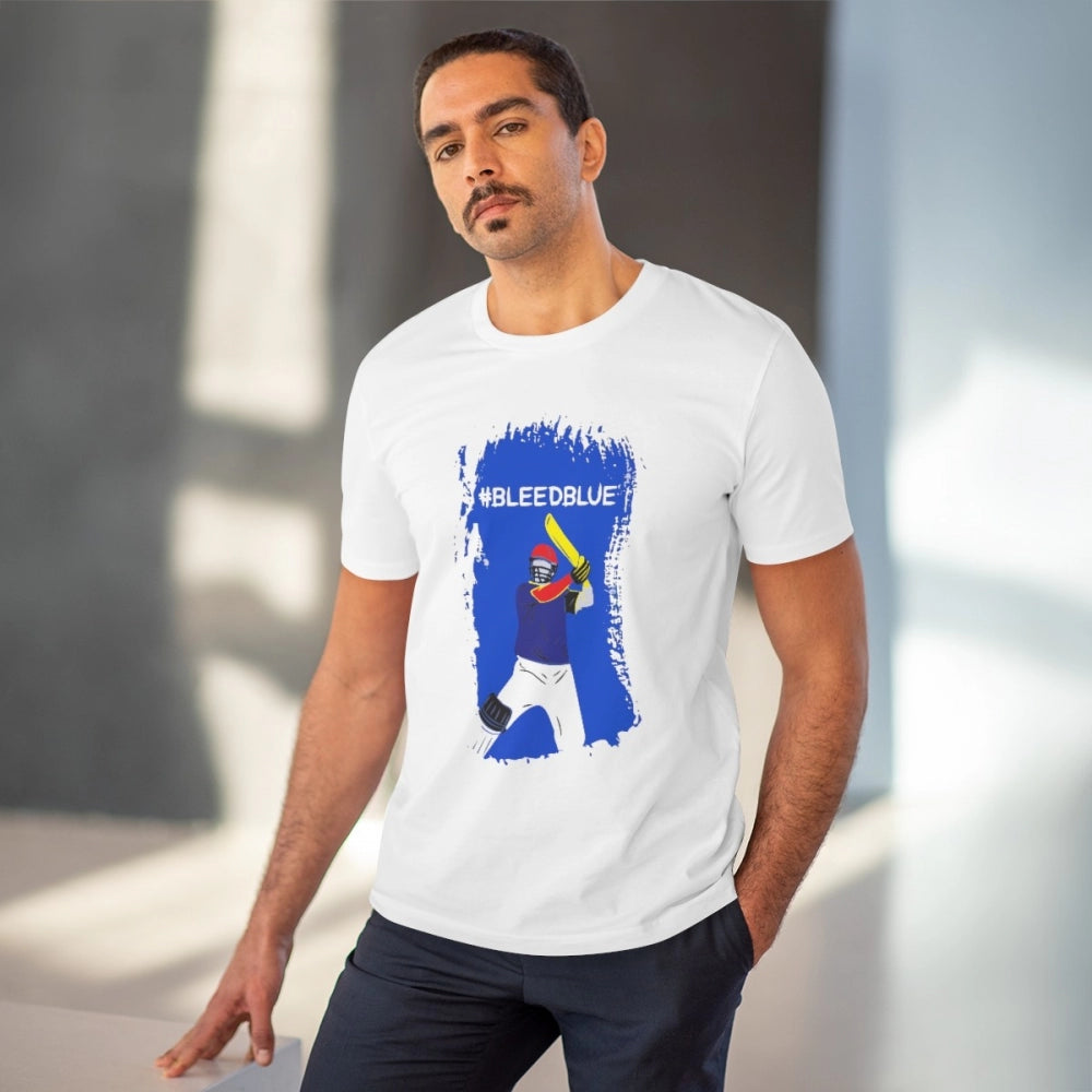 Generic Men's PC Cotton Cricket Design Printed T Shirt (Color: White, Thread Count: 180GSM) Secondary image