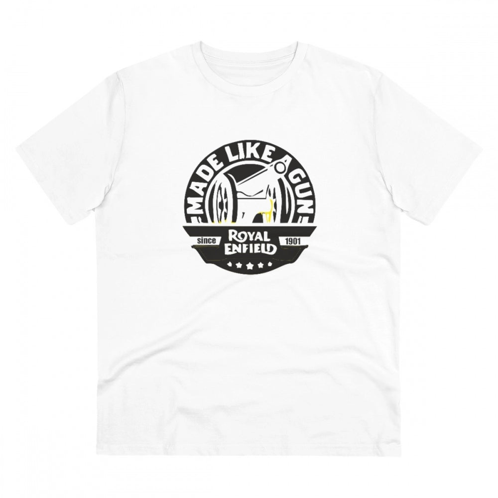 Generic Men's PC Cotton Bike Ride Design Printed T Shirt (Color: White, Thread Count: 180GSM) Main image