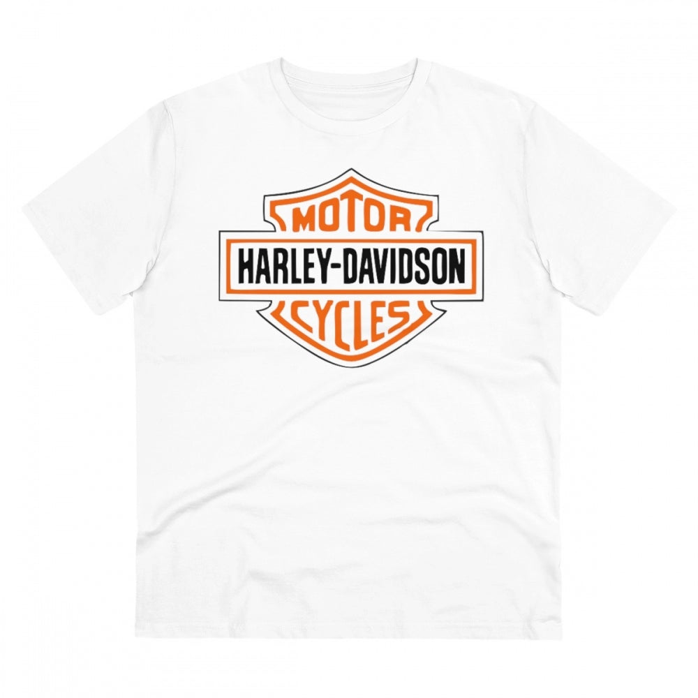 Generic Men's PC Cotton Bike Ride Design Printed T Shirt (Color: White, Thread Count: 180GSM) Main image