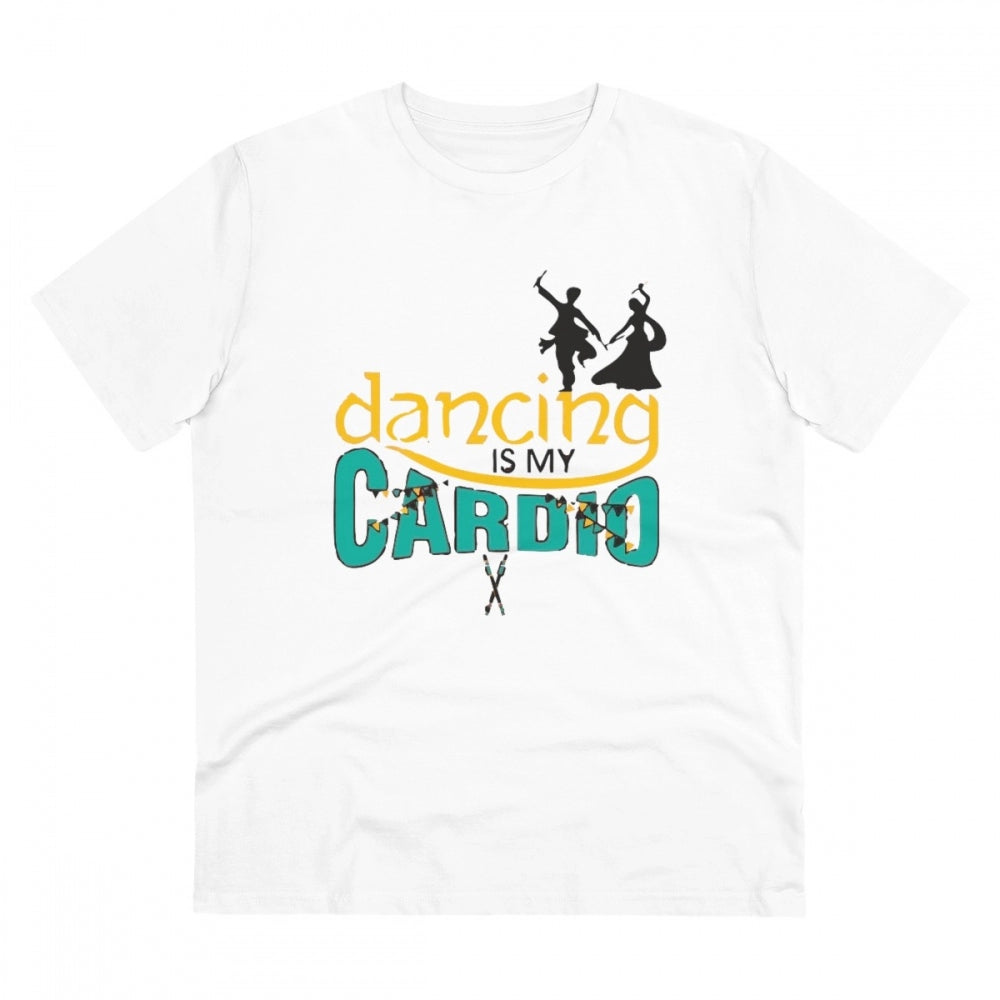 Generic Men's PC Cotton Dancing Is My Cardio Printed T Shirt (Color: White, Thread Count: 180GSM) Main image