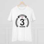 Generic Men's PC Cotton 3rd Anniversary Printed T Shirt (Color: White, Thread Count: 180GSM)