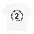Generic Men's PC Cotton 2nd Anniversary Printed T Shirt (Color: White, Thread Count: 180GSM)
