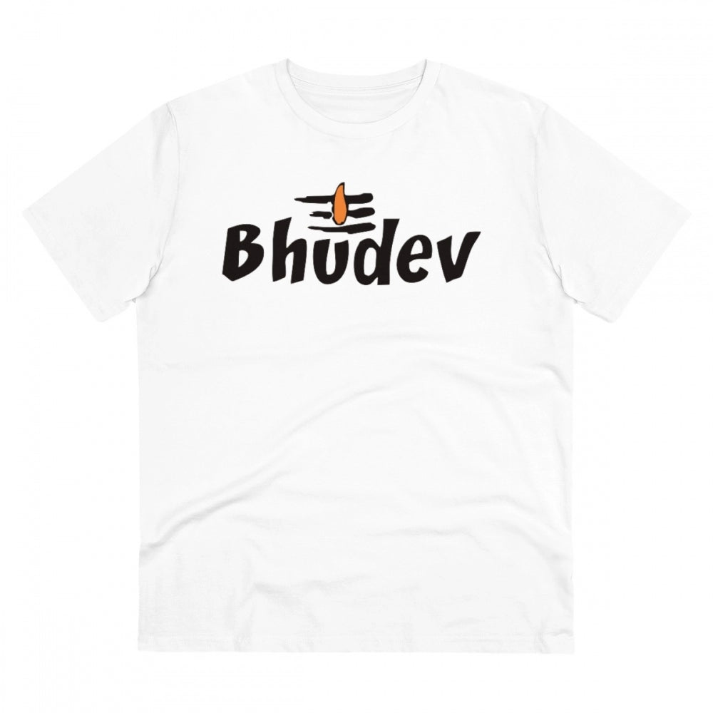 Generic Men's PC Cotton Bhudev Printed T Shirt (Color: White, Thread Count: 180GSM) Main image