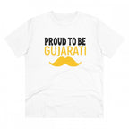 Generic Men's PC Cotton Proud To Be Gujarati Printed T Shirt (Color: White, Thread Count: 180GSM)