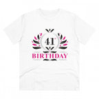 Generic Men's PC Cotton 41st Birthday Printed T Shirt (Color: White, Thread Count: 180GSM)