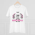 Generic Men's PC Cotton 39th Birthday Printed T Shirt (Color: White, Thread Count: 180GSM)