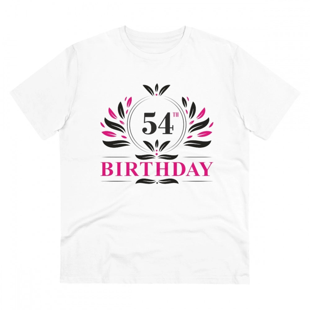 Generic Men's PC Cotton 54th Birthday Printed T Shirt (Color: White, Thread Count: 180GSM) Main image