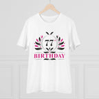 Generic Men's PC Cotton 77th Birthday Printed T Shirt (Color: White, Thread Count: 180GSM)