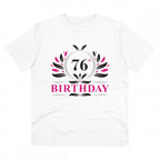Generic Men's PC Cotton 76th Birthday Printed T Shirt (Color: White, Thread Count: 180GSM)