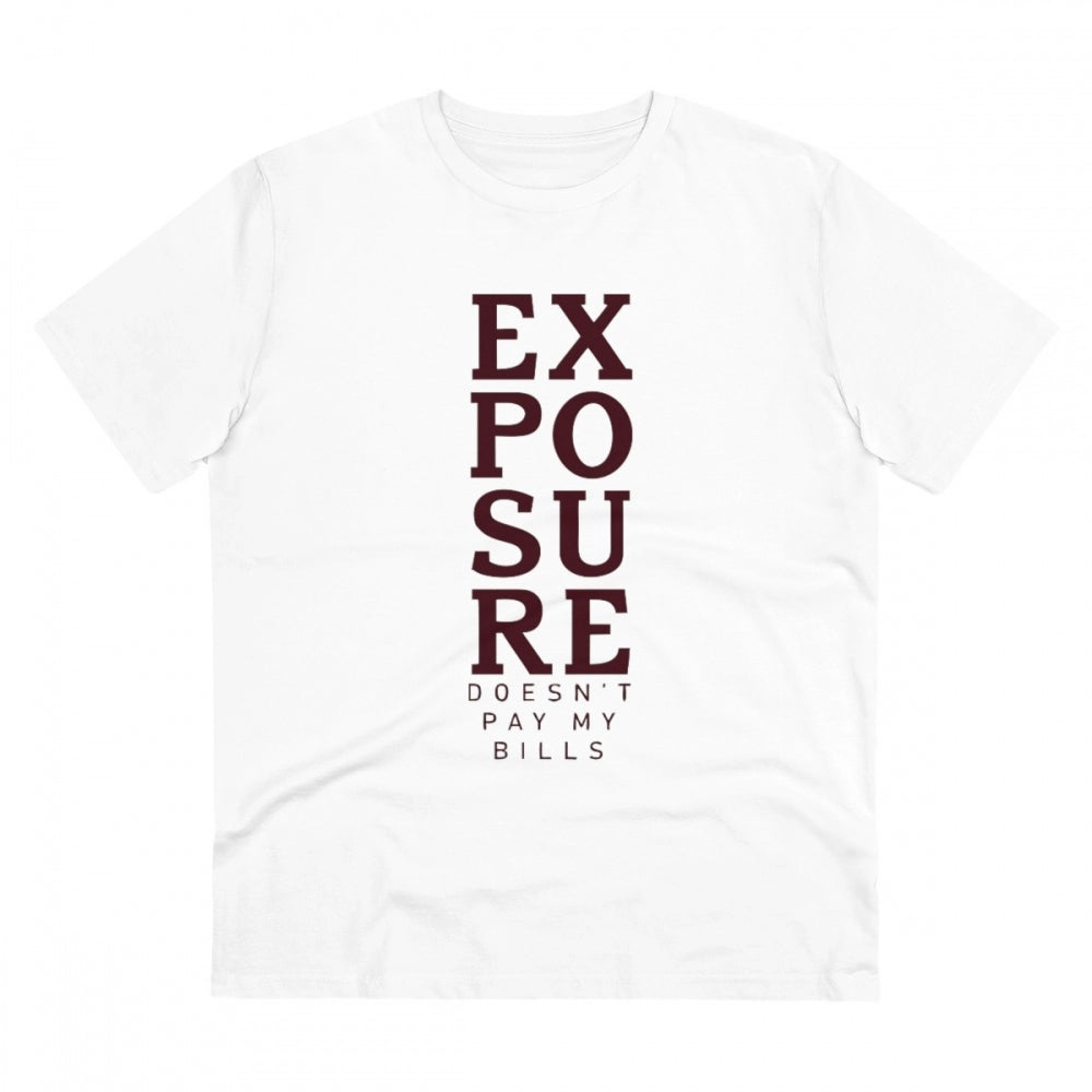Generic Men's PC Cotton Exposure Printed T Shirt (Color: White, Thread Count: 180GSM) Main image