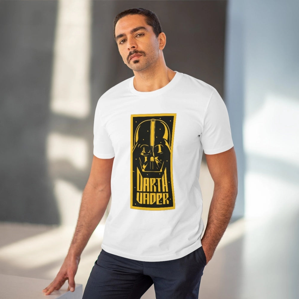 Generic Men's PC Cotton Darth Vader Printed T Shirt (Color: White, Thread Count: 180GSM) Secondary image