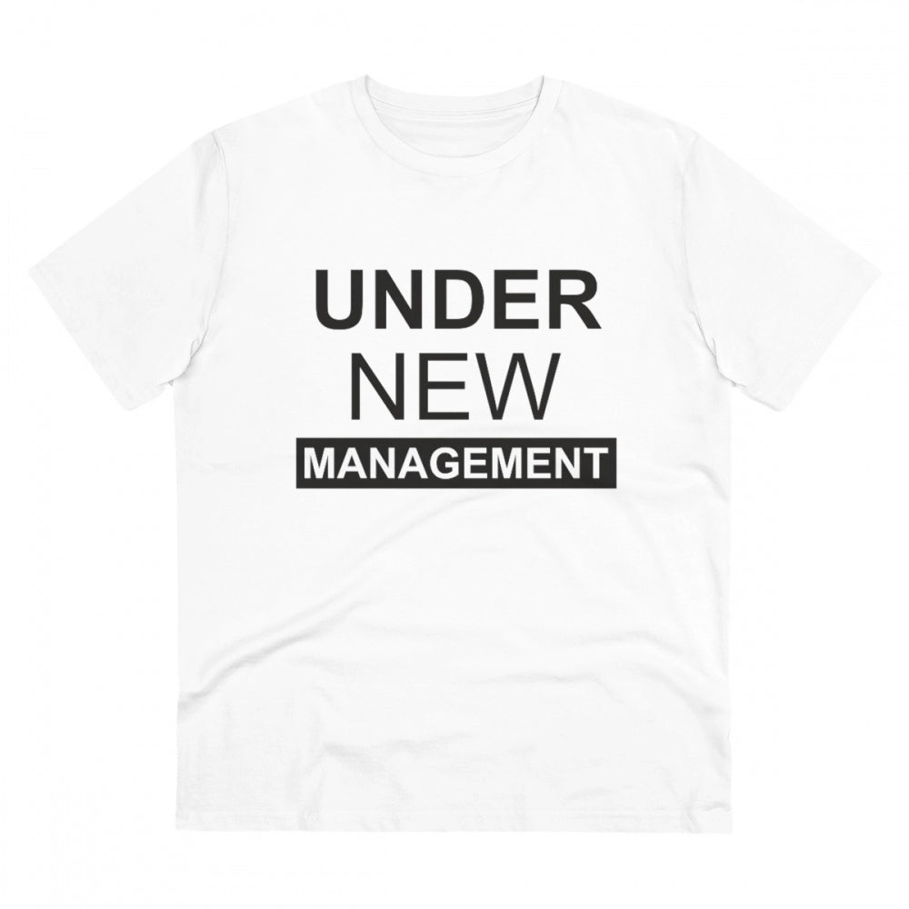 Generic Men's PC Cotton Under New Management Desing Printed T Shirt (Color: White, Thread Count: 180GSM) Main image