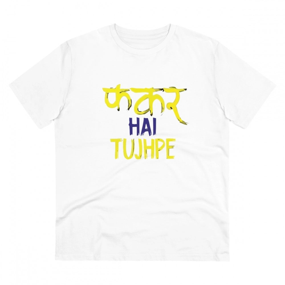 Generic Men's PC Cotton Phakar Hai Tuhjpe Printed T Shirt (Color: White, Thread Count: 180GSM) Main image