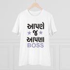 Generic Men's PC Cotton Aapne J Aapna Boss Printed T Shirt (Color: White, Thread Count: 180GSM)