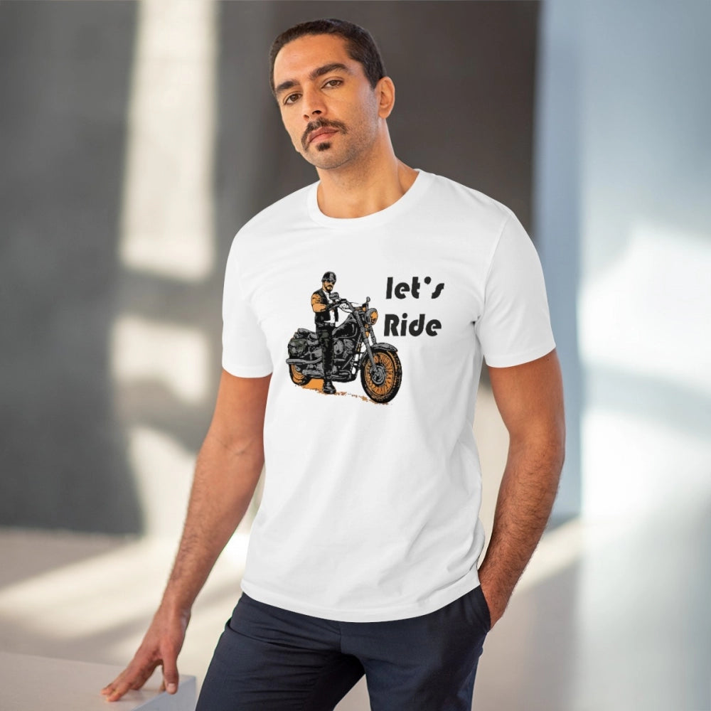 Generic Men's PC Cotton Explore The Unseen Printed T Shirt (Color: White, Thread Count: 180GSM) Secondary image