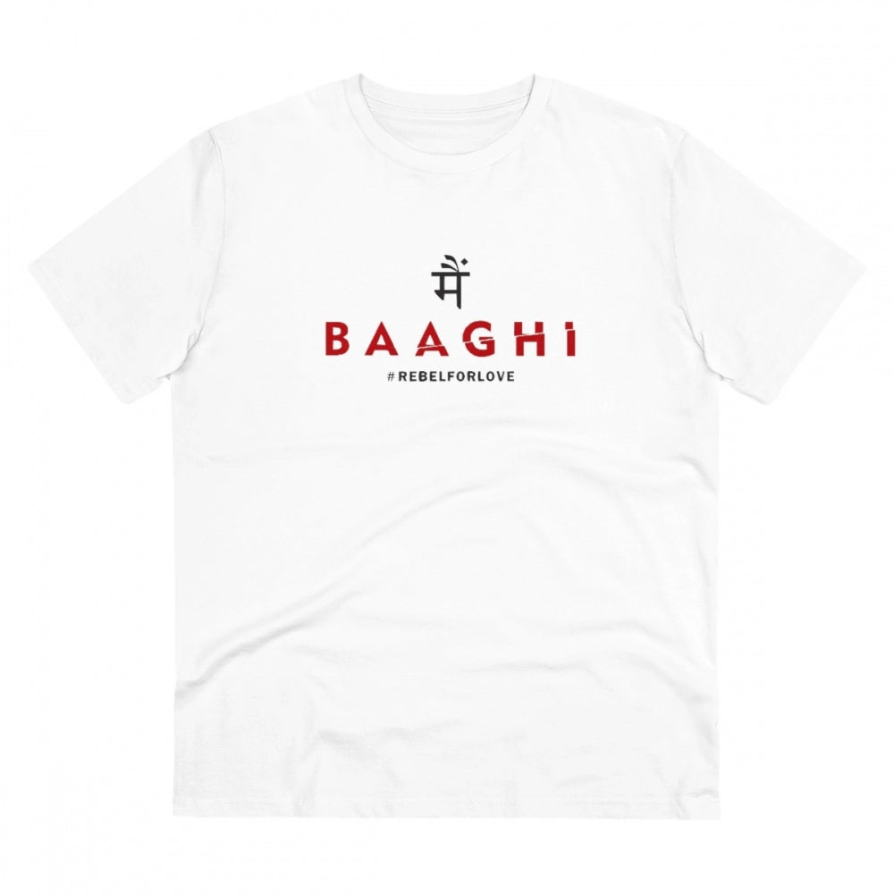 Generic Men's PC Cotton Me Bhaghi Printed T Shirt (Color: White, Thread Count: 180GSM) Main image