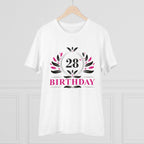 Generic Men's PC Cotton 28th Birthday Printed T Shirt (Color: White, Thread Count: 180GSM)