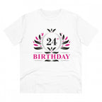 Generic Men's PC Cotton 24th Birthday Printed T Shirt (Color: White, Thread Count: 180GSM)