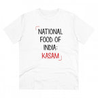 Generic Men's PC Cotton India Kasam Printed T Shirt (Color: White, Thread Count: 180GSM)