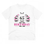 Generic Men's PC Cotton 65th Birthday Printed T Shirt (Color: White, Thread Count: 180GSM)