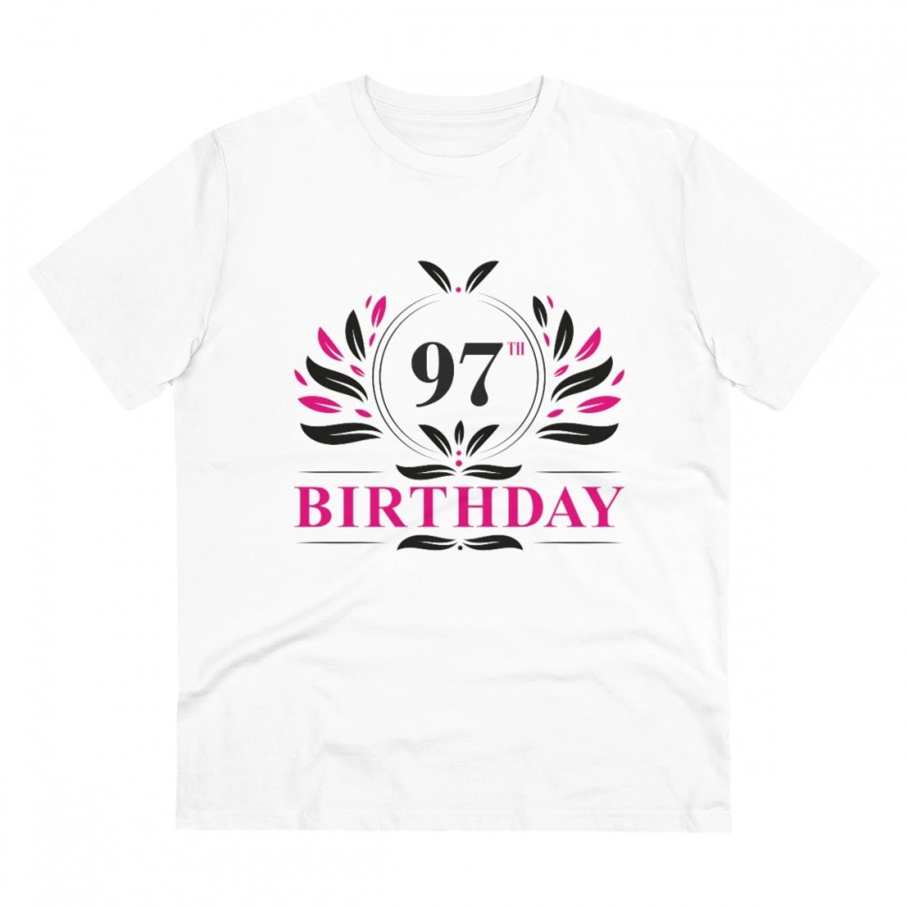 Generic Men's PC Cotton 97th Birthday Printed T Shirt (Color: White, Thread Count: 180GSM) Main image