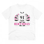 Generic Men's PC Cotton 91st Birthday Printed T Shirt (Color: White, Thread Count: 180GSM)
