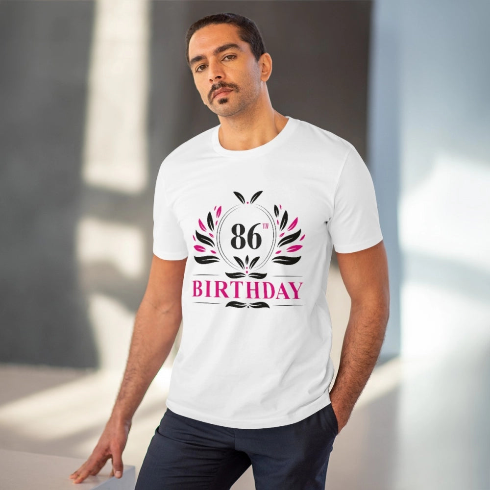 Generic Men's PC Cotton 86th Birthday Printed T Shirt (Color: White, Thread Count: 180GSM) Secondary image