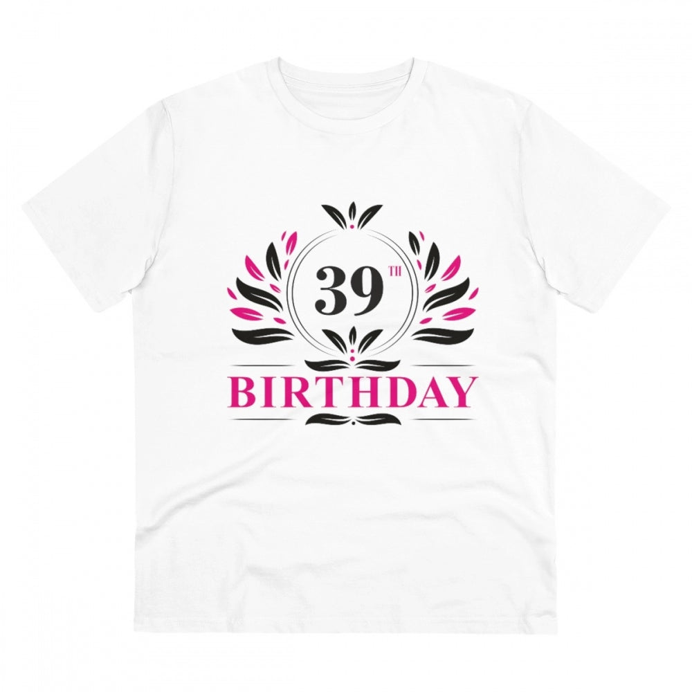 Generic Men's PC Cotton 39th Birthday Printed T Shirt (Color: White, Thread Count: 180GSM) Main image