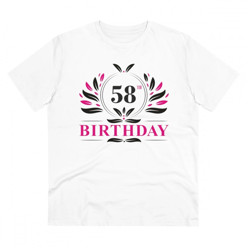 Generic Men's PC Cotton 58th Birthday Printed T Shirt (Color: White, Thread Count: 180GSM) Main image