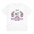 Generic Men's PC Cotton 67th Birthday Printed T Shirt (Color: White, Thread Count: 180GSM)