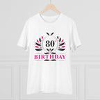 Generic Men's PC Cotton 80th Birthday Printed T Shirt (Color: White, Thread Count: 180GSM)