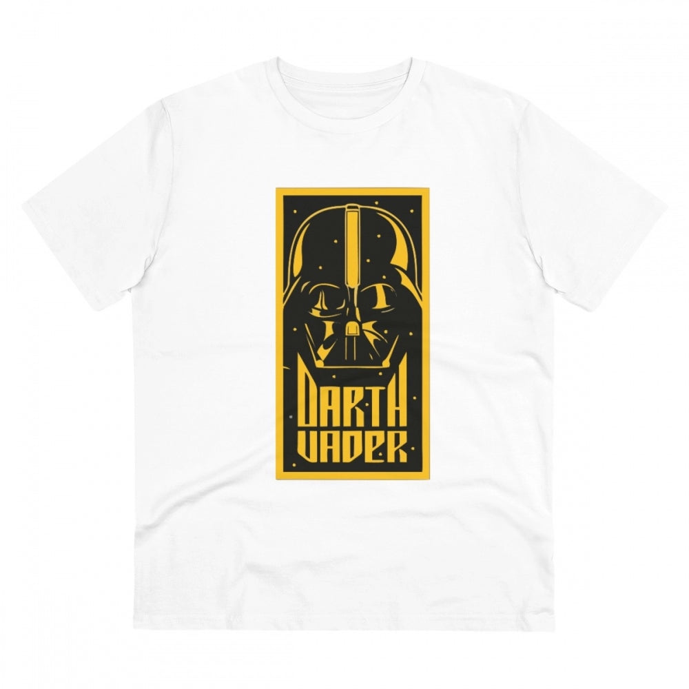 Generic Men's PC Cotton Darth Vader Printed T Shirt (Color: White, Thread Count: 180GSM) Main image