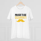 Generic Men's PC Cotton Proud To Be Gujarati Printed T Shirt (Color: White, Thread Count: 180GSM)