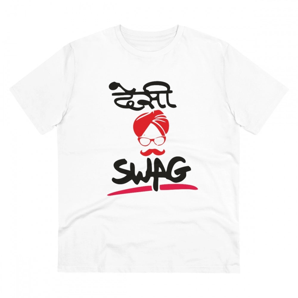 Generic Men's PC Cotton Desi Swag Printed T Shirt (Color: White, Thread Count: 180GSM) Main image